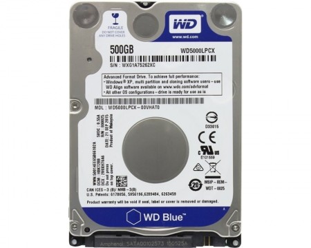 WD 500GB 2.5 SATA III 16MB 5.400rpm WD5000LPCX Blue