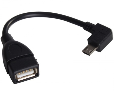 FAST ASIA Adapter USB 2.0 (F) to USB Micro (M) - OTG pod uglom 10cm crni