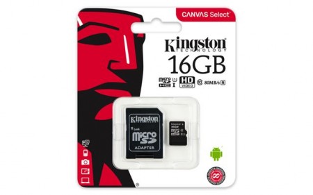 MICRO SD 16GB KINGSTON + SD adapter SDCS16GB